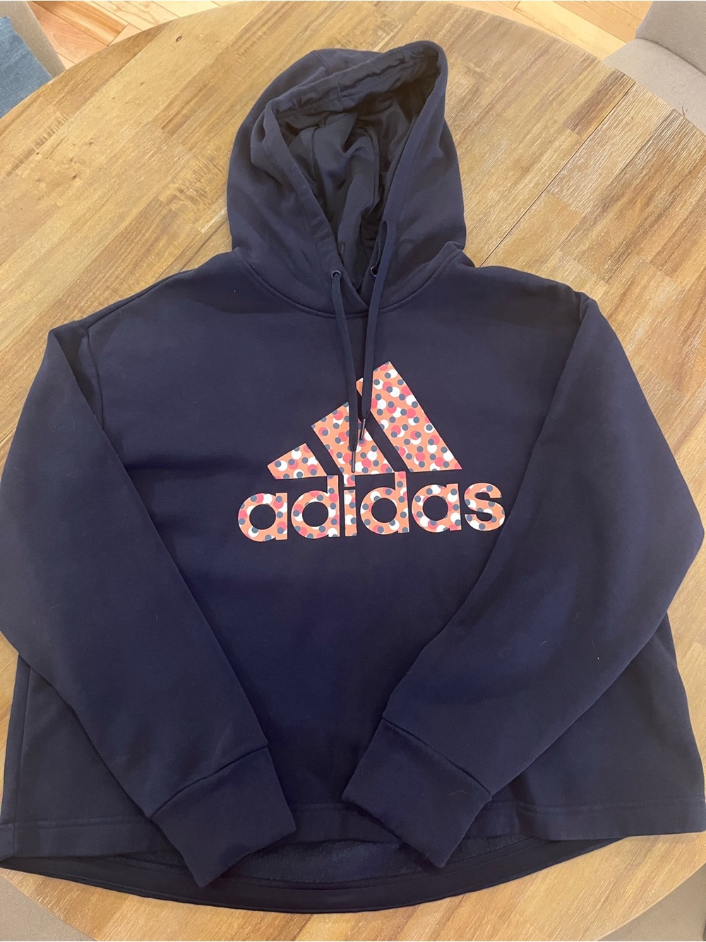 Adidas Women's Essentials Polka Dot Badge of Sport Fleece Hoodie